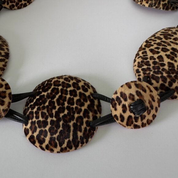 Vintage Fred Coen Cowhide Leopard Print Wrap Belt Leather String Tie Handcrafted main image 7